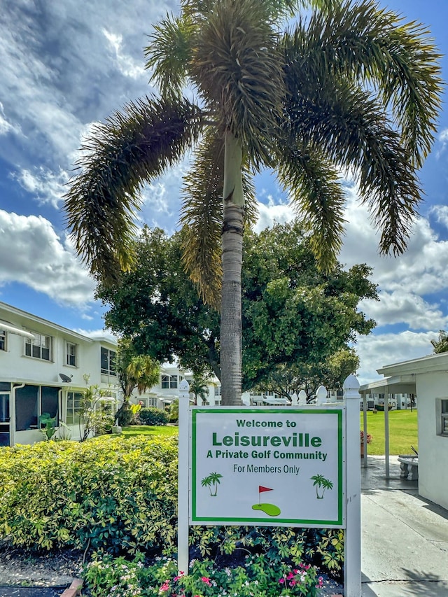 view of community sign