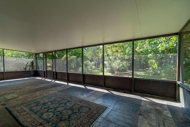 view of unfurnished sunroom