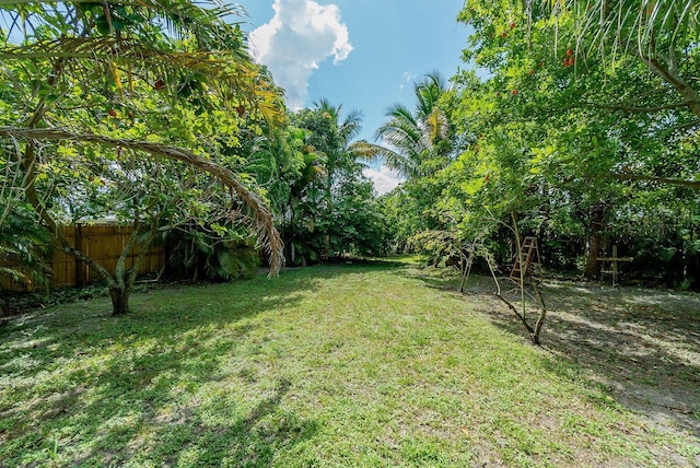 view of yard with fence