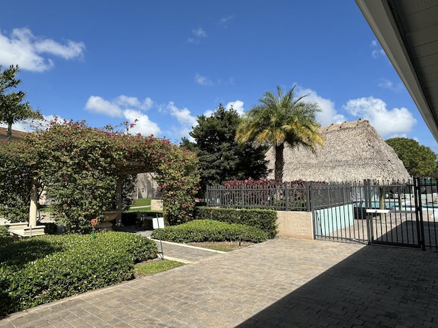 exterior space with a gate and fence