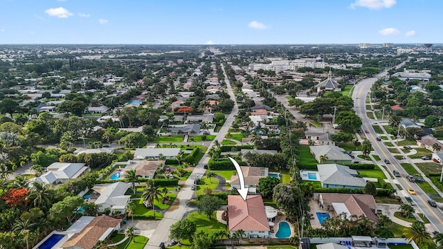 bird's eye view featuring a residential view