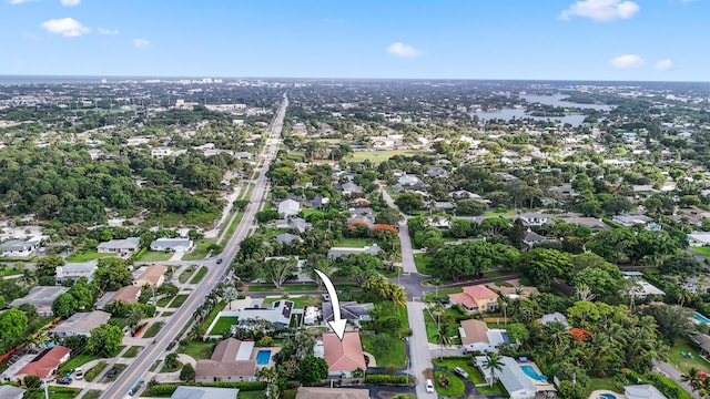 aerial view featuring a residential view