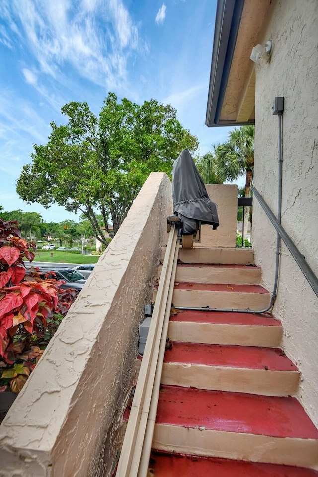 view of stairway