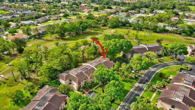 drone / aerial view with a residential view