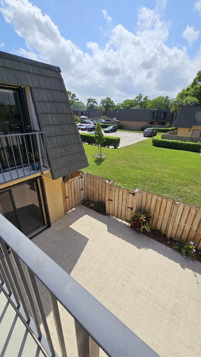 balcony with a residential view