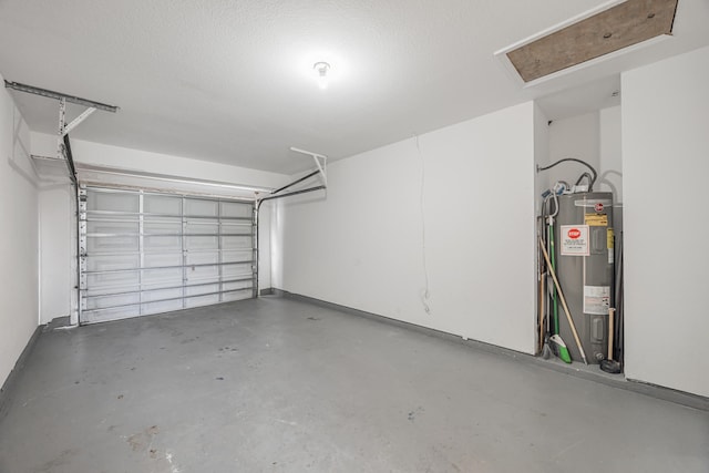 garage featuring electric water heater