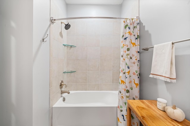 bathroom featuring shower / bath combination with curtain