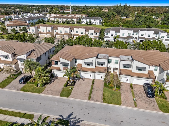 aerial view with a residential view