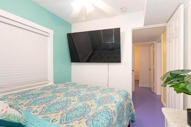 bedroom with a ceiling fan