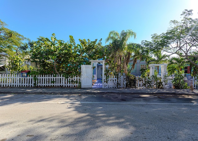 exterior space with a fenced front yard