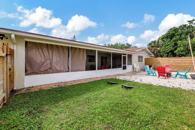 view of yard with fence