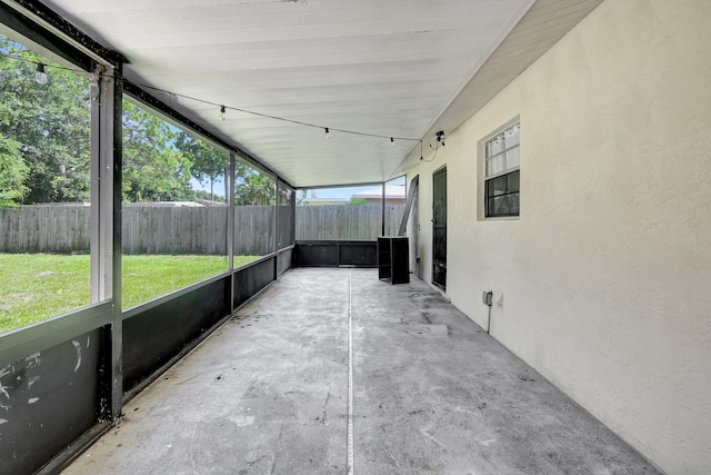 view of unfurnished sunroom