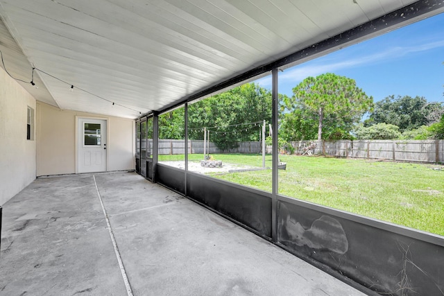 view of unfurnished sunroom