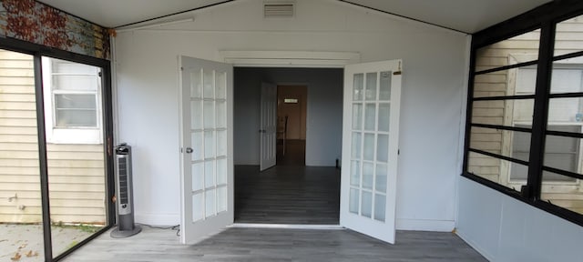 entrance to property with french doors and visible vents