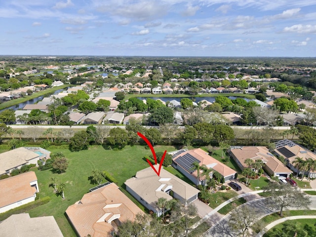 drone / aerial view featuring a residential view