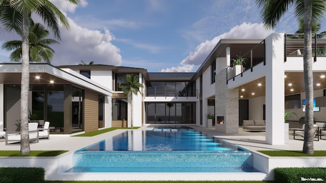 20 Ocean Dr, Jupiter Inlet Colony, FL 33469 - view of pool with an outdoor living space, a patio, and an infinity pool