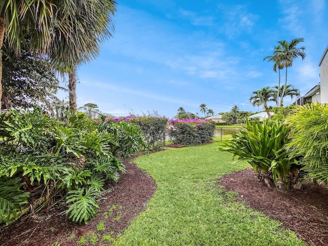 view of yard with fence