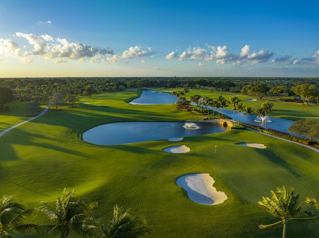 view of community featuring a water view and golf course view