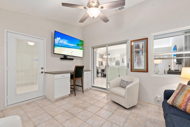 4214 SE Home Way, Port Saint Lucie, FL 34952 - interior space featuring ceiling fan and visible vents