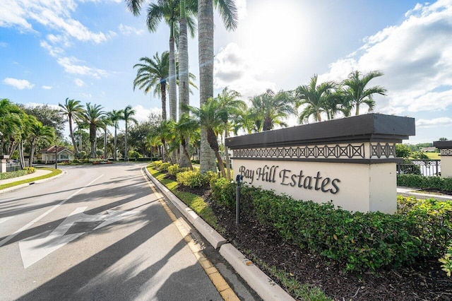 view of community sign