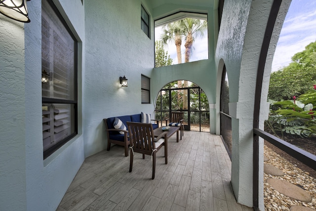 view of sunroom