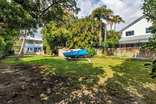 view of yard with fence