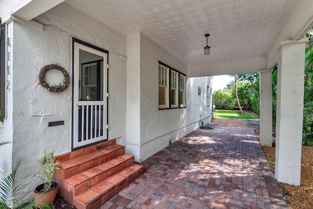 view of patio / terrace featuring entry steps