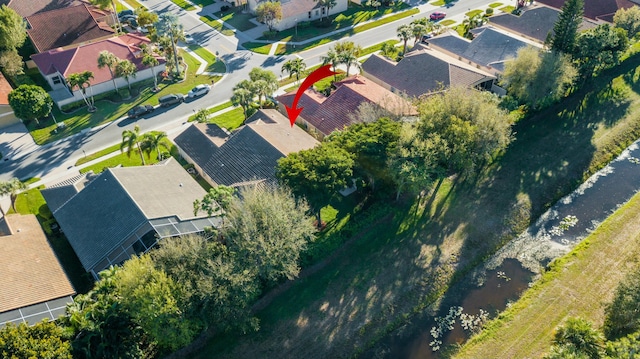 drone / aerial view with a residential view