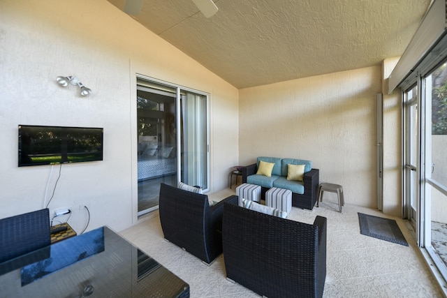 interior space featuring an outdoor living space