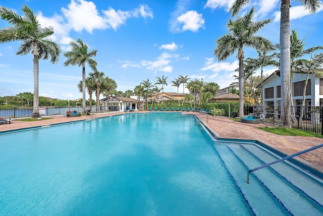 pool featuring fence