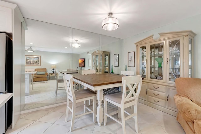 dining room with light tile patterned floors