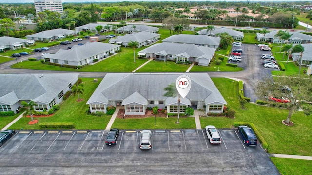 bird's eye view with a residential view