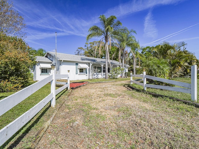 view of yard with a fenced front yard