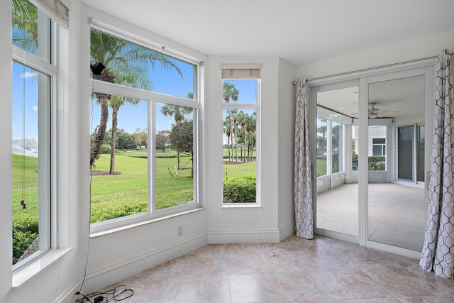 view of unfurnished sunroom