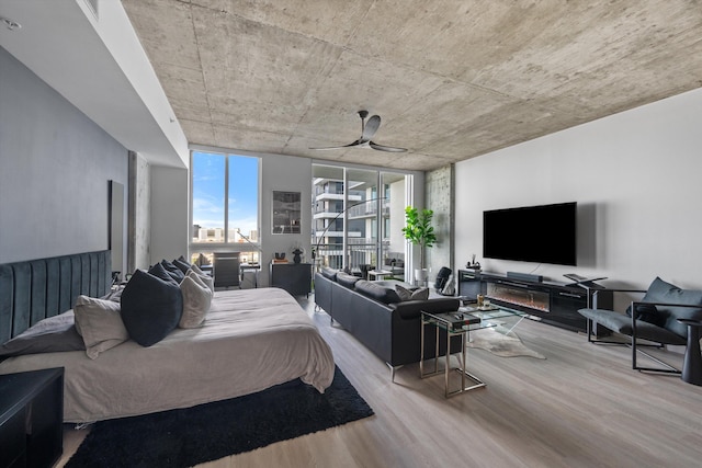 bedroom with wood finished floors