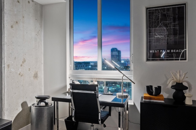 office featuring a city view