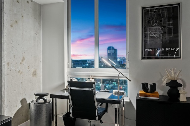 office space with a view of city