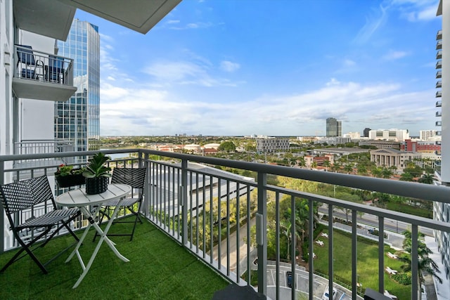 balcony with a city view