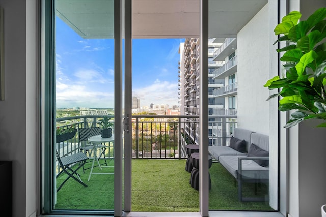 balcony with a city view