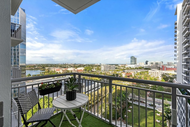 balcony featuring a city view