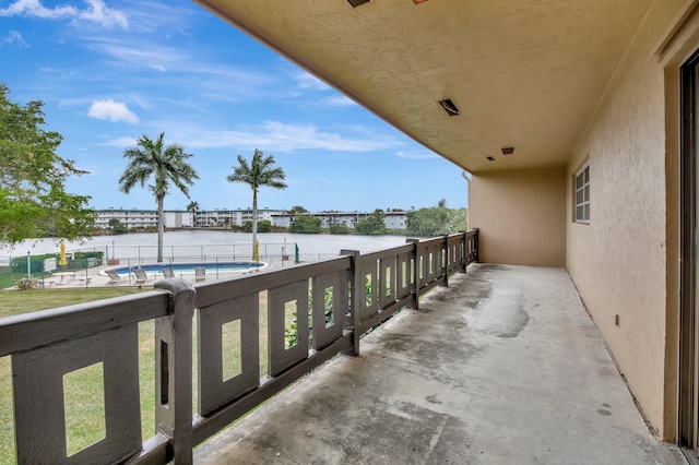 balcony with a water view