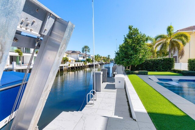 view of swimming pool with a patio and a fenced in pool