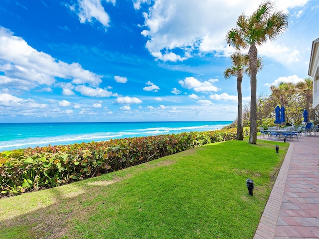 water view featuring a beach view