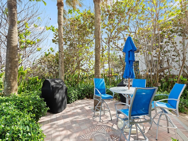 view of patio / terrace featuring outdoor dining area and area for grilling