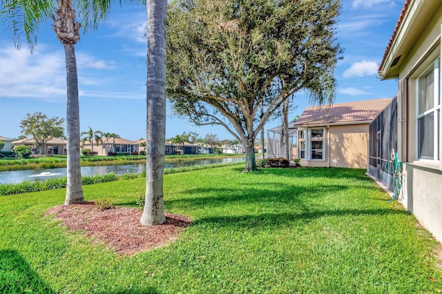 6782 Hillsdale Pt, Boynton Beach, FL 33437 - view of yard featuring a residential view, a lanai, and a water view
