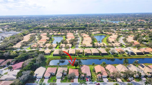 6782 Hillsdale Pt, Boynton Beach, FL 33437 - bird's eye view featuring a residential view and a water view
