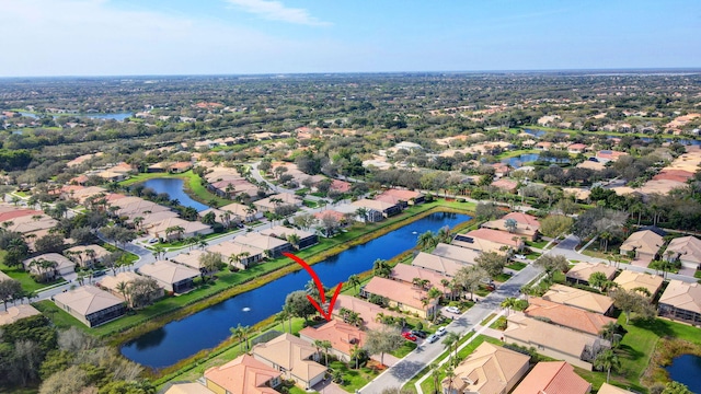 6782 Hillsdale Pt, Boynton Beach, FL 33437 - aerial view featuring a water view and a residential view