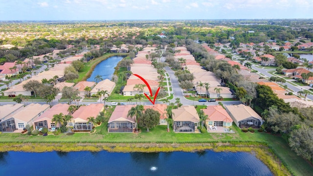 6782 Hillsdale Pt, Boynton Beach, FL 33437 - birds eye view of property featuring a water view and a residential view