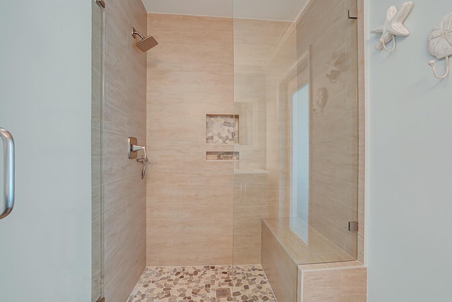 bathroom featuring a shower stall