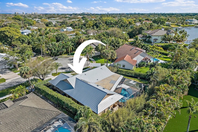 bird's eye view with a residential view